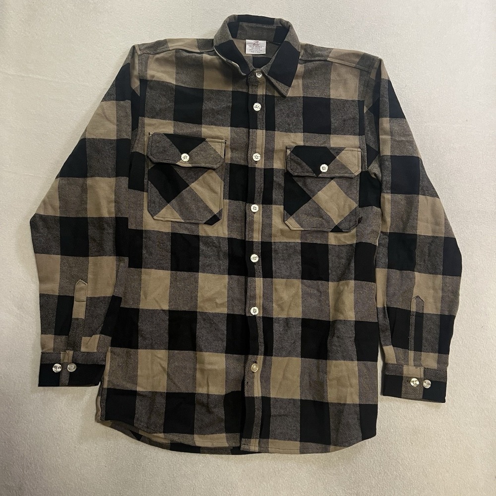 Rothco Flannel Shirt Men's Small 100% Cotton Button Up Workwear Military Style
